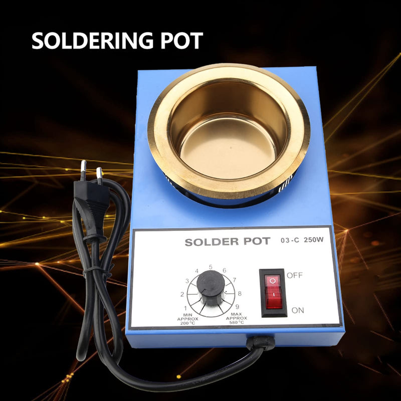 220 V Soldering Pot Stability Heating Desoldering Bath for Casting Melting Melting Refining (EU Plug) (250 W)