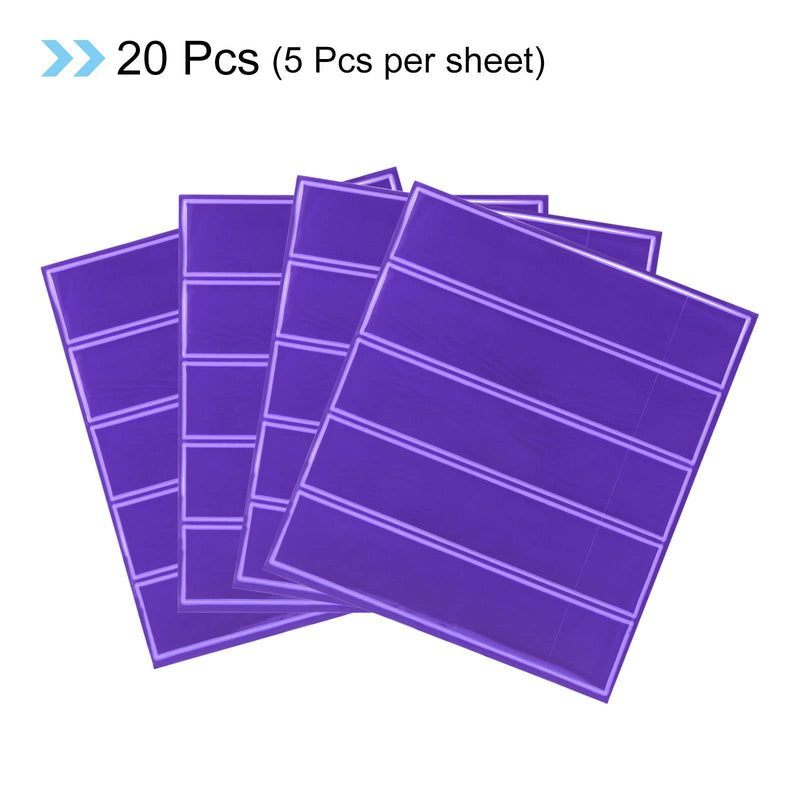 PATIKIL Reflective Stickers, 20 Pack 1 x 4.5" Waterproof Adhesive High Visibility Night Caution Warning Safety Tape Strips for Backpacks Bikes Helmets, Purple