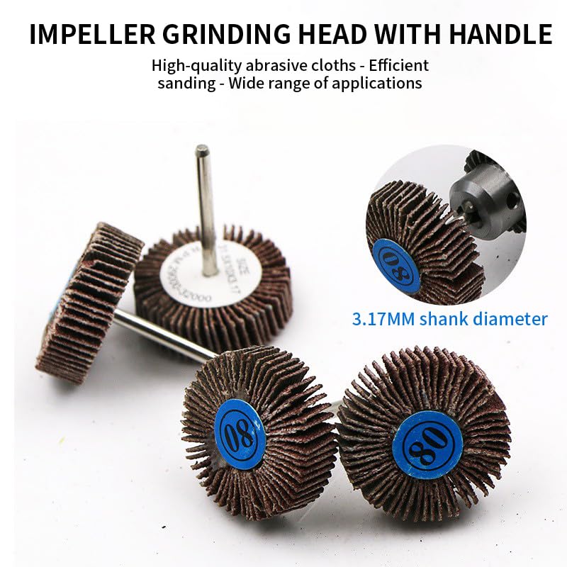 [Australia - AusPower] - Pack of 20 Flap Grinder Abrasive Polishing Wheels 80 Grit Polishing Disc Slat Grinder Sanding Fan Polishing Accessories for Cordless Screwdriver Dremel Rotary Tools 