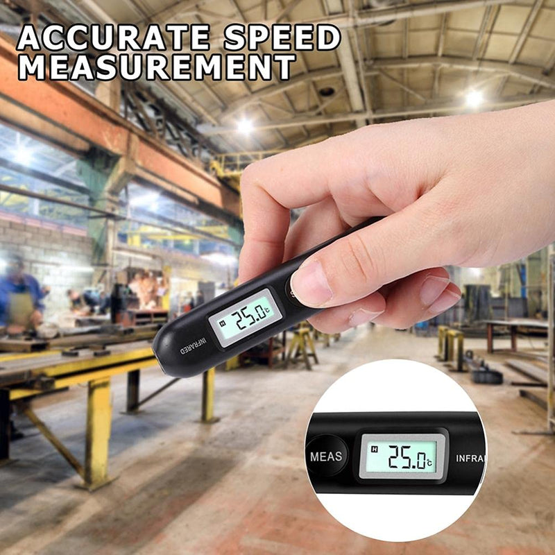[Australia - AusPower] - Contactless Mini Digital Infrared Thermometer Handheld Portable Pocket Temperature Pen with LCD Display for Industrial Use Accurate Readings in Celsius and Fahrenheit Wide Range -50°C to 220°C 