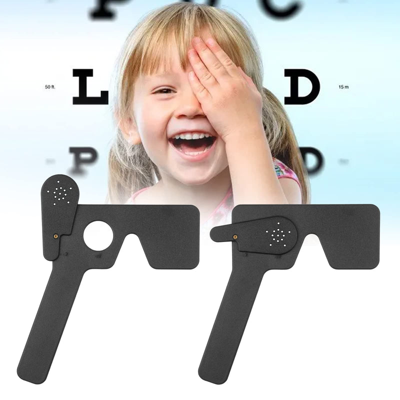 [Australia - AusPower] - 2 Pcs Ophthalmic Eye Occluder with 14 Holes for Ophthalmologists, Orthoptists and Orthoptists Eye Exam Tools (Black) 