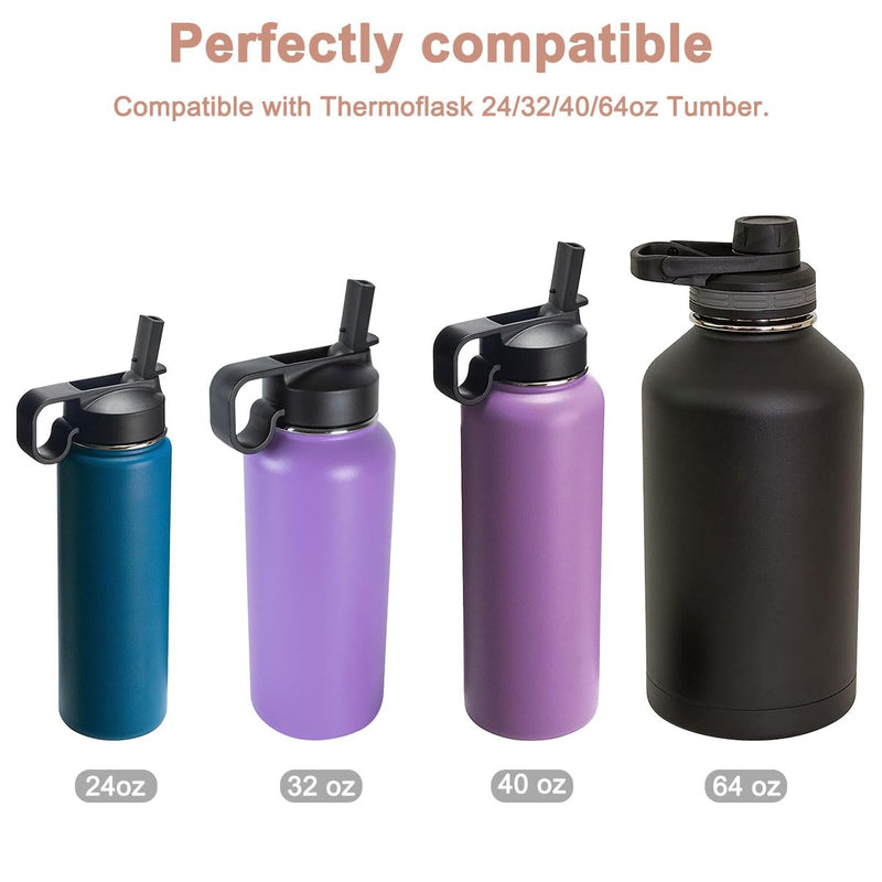 [Australia - AusPower] - 11Pcs Silicone Bottle Gasket Replacement Compatible with Thermoflask Water Bottle 24oz, 32oz, 40oz & 64oz+ Cleaning Brush + Elbow Tweezers, Lid Sealing O Rings Replacement Bottle Accessories, 3 Sets 