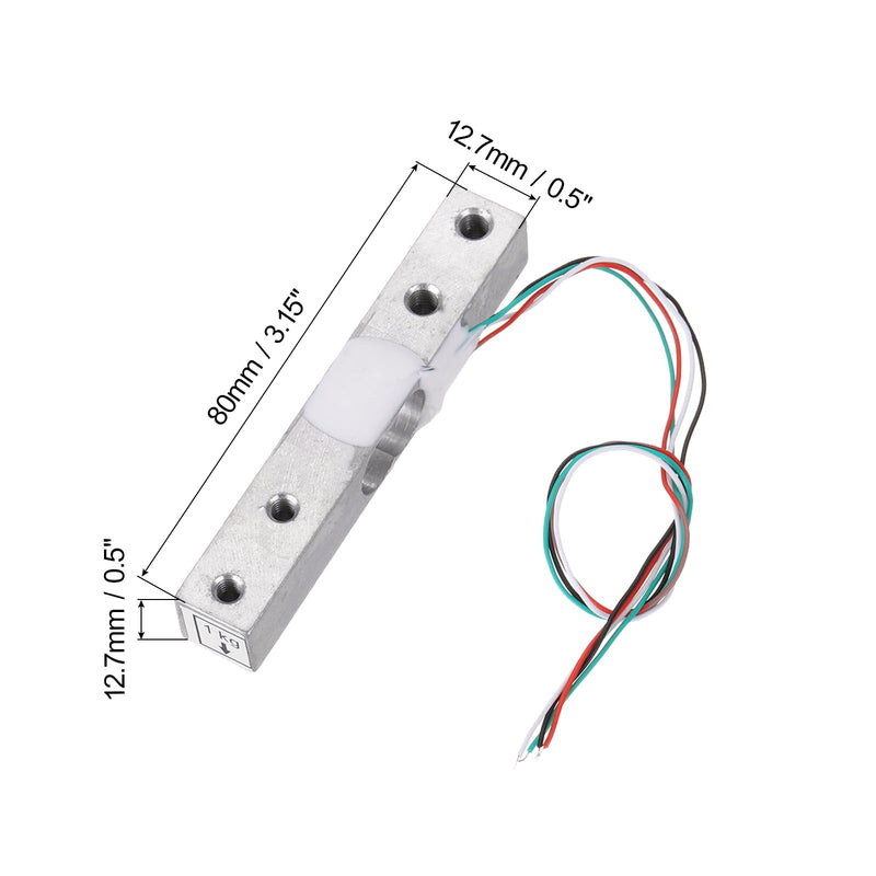 [Australia - AusPower] - QUARKZMAN Digital Load Cell 1 kg + HX711 Module Weighing Sensor 24 Bit Precision A/D Dual Channel for DIY Portable Electronic Kitchen Scale Kit Pack of 4 