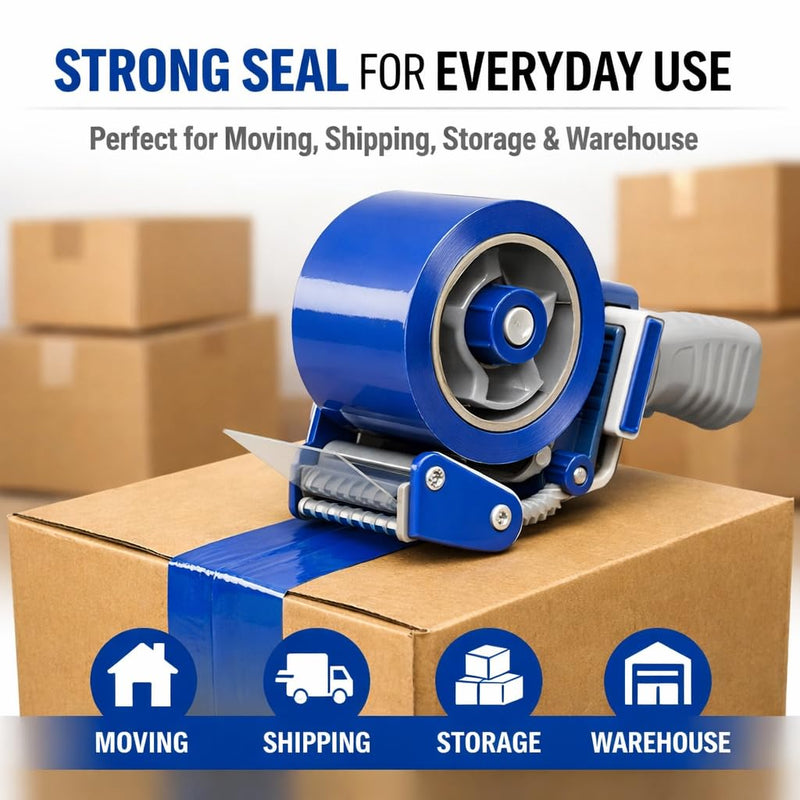 Blue Carton Sealing Tape, Packing Tape, Moving Tape 2" x 110 Yards (2.0 Mil) - Heavy Duty Acrylic Adhesive Tape for Boxes, Moving, Storage, Shipping, Warehouse Color Coding 2" wide x 110 yds Blue 1