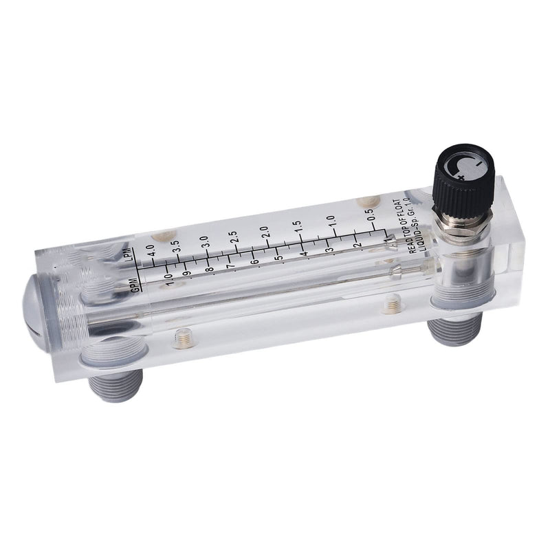 [Australia - AusPower] - 0.1-1GPM Liquid Flowmeter Adjustable Panel Mount Type Acrylic Transparent Water Meter 1/4in Thread for Rate of Liquid Medium 