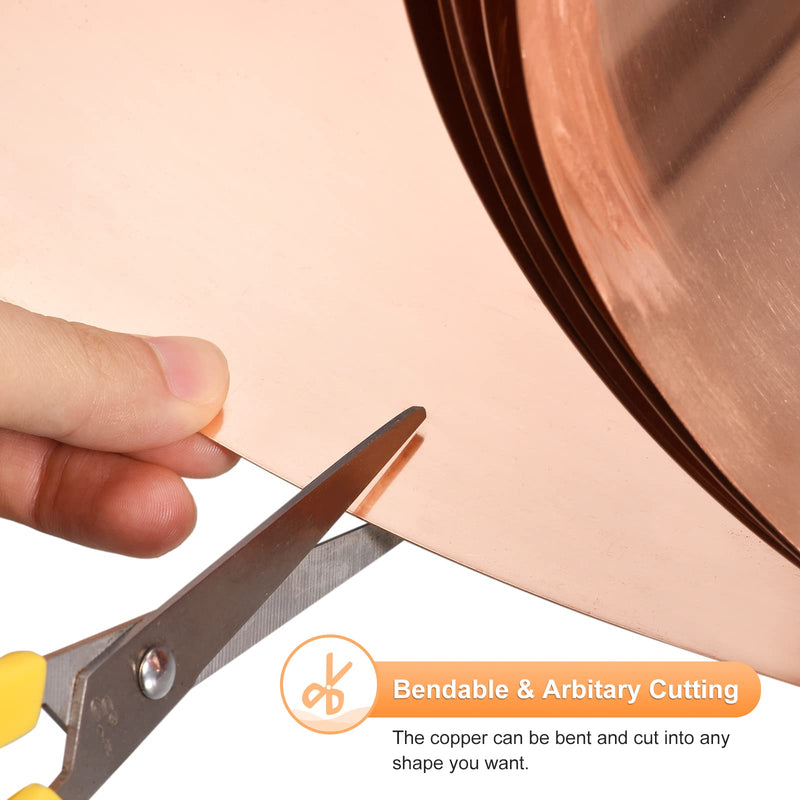 uxcell Copper Sheet Roll 3500mm x 50mm x 0.6mm, 99.9% Pure Copper Strip Copper Flashing Metal Foil Plate for Electricity DIY Projects (Multiple Sizes)