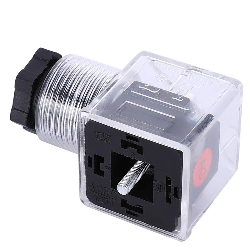 Yctze Universal Hydraulic Solenoid Valve Connector with Light Transparent AC 220 V Pack of 5 for Solenoid Valve AC 110 V and Hirschmann Plug