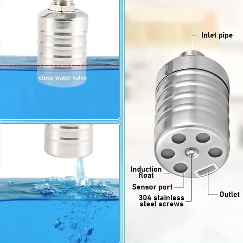 [Australia - AusPower] - Auto Water Level Control Float Valve 1/2" 3/4" - 304 Stainless Steel, No Pump Needed for Water Tanks, Fish Ponds, Livestock Troughs, Hydroponics, Pool(2 Pack Short) 2 Pack 