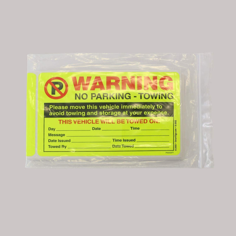 SmartSign Please Move This Vehicle to Avoid Towing Pack of 50 Parking Violation Stickers | 5" x 8"