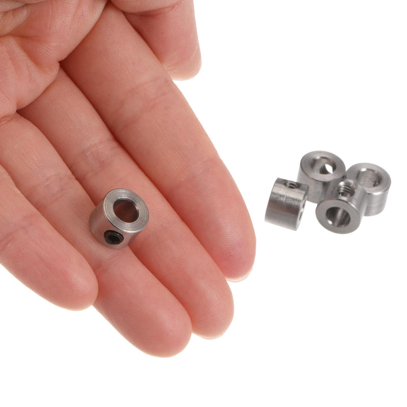 [Australia - AusPower] - uxcell 10pcs Set Screw Collars 5mm Bore Stainless Steel Shaft Collars, 10mm OD, 7mm Width, Landing Gear Stopper Wheel Collar 