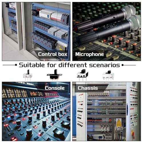 VEXUNGA Slide Switch Mini Set Vertical Slide Switch 3-Pin 2 Position Built-in Switch On/Off 1P2T SPDT Soldering Vertical Panel Switch Mini Switch Set (80 Pieces)