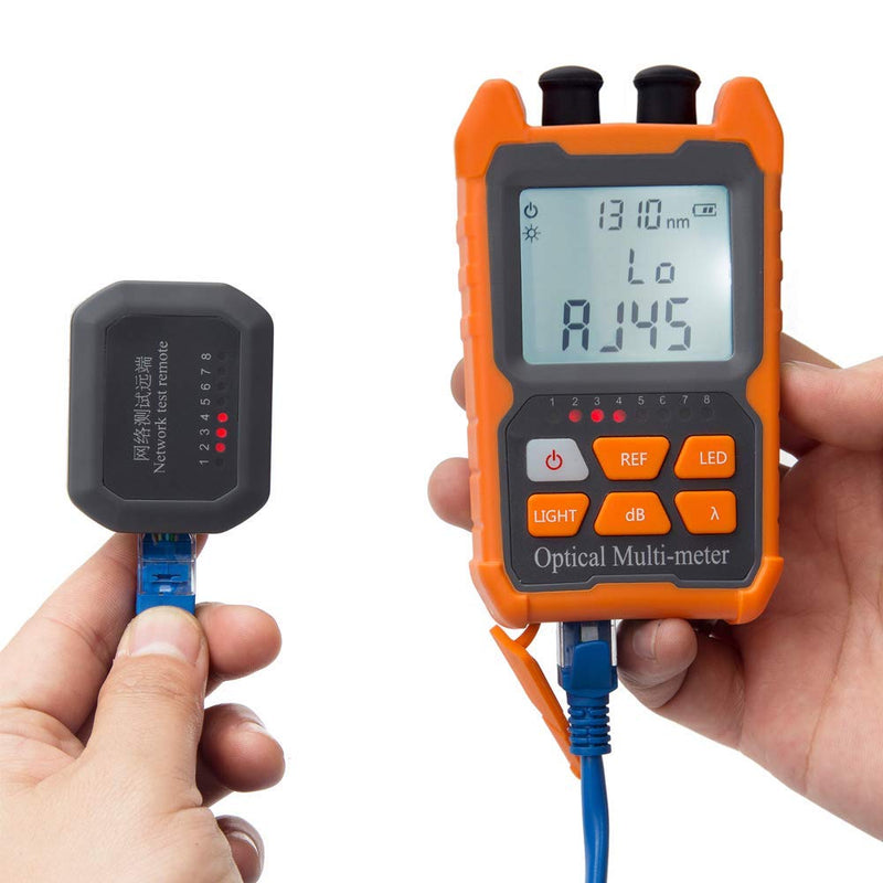Fiber Optic Cable Tester Portable Optical Fiber Power Meter FC/SC/ST Universal Interface Integrated OPM, VFL, and RJ45 Functions (OPM-VFL-1) OPM-VFL-1