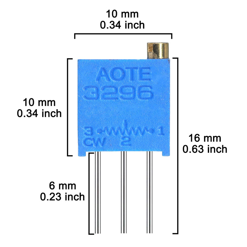 [Australia - AusPower] - AUKENIEN 15 Values 60 Pieces 3296W Trimmer Potentiometer 10 50 100 200 500 1K 2K 5K 10K 20K 50K 100K 200K 500K 1M Ohm Variable Resistance Assortment Kit 