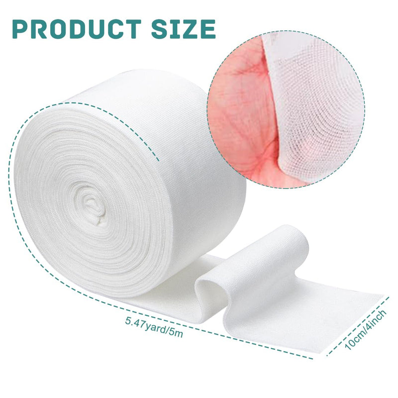 [Australia - AusPower] - Tubular Bandages Elastic Tubular Support Bandage Washable Compression Wrap Roll Support Sprain Bandage for Arm Leg Knee 10CM x 5M Natural Color 