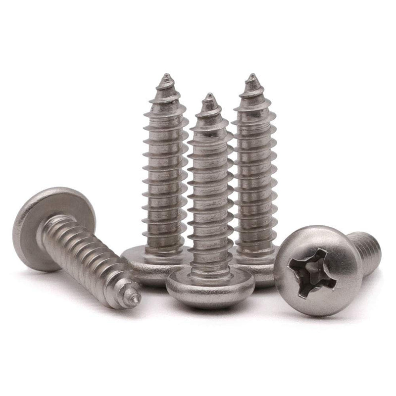 [Australia - AusPower] - #8 x 1" (100 Pack) Stainless Steel Phillips Pan Head Wood Screws, Stainless Steel 304 (18-8), Pan Head Sheet Metal Screws Self Tapping Screws #8 x 1" 100 