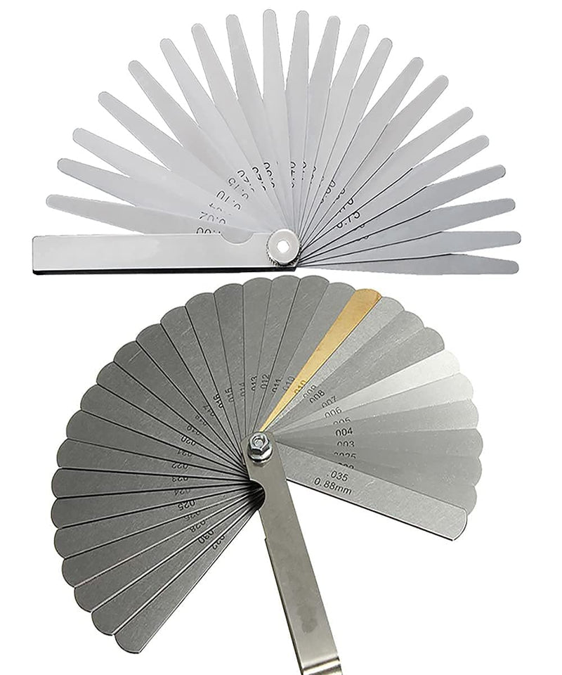 [Australia - AusPower] - 1 PCS 100A16 0.05-1mm Thickness Curved Steel Gapped Metric Filler Feeler Gauge Tool with 16pcs Blades for Woodworking Measurement 