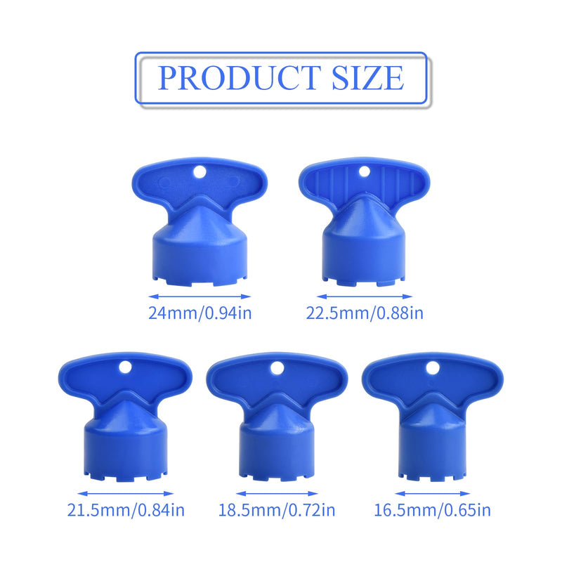 [Australia - AusPower] - Pack of 5 Tap Aerator Key, Tap Filter Key Disassembly Tool, Plastic Key Tool, Tap Key for Bathroom Kitchen Sink (M16.5/M18.5/M21.5/M22.5/M24) 