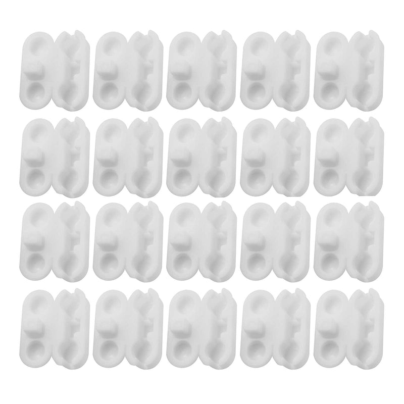 [Australia - AusPower] - 20pcs Plastic Beaded Chain Connector, Vertical Roman Roller, Ball Chain, Wire Connector, Fixing Clip, Blind Ball Chain Cord Connector Clips White 