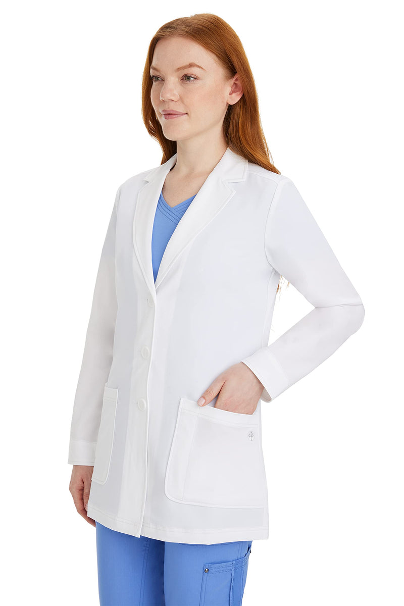 Healing Hands Lab Coat Women 3 Pocket Full Sleeve Mid-Length 5053 Faith The Coat Minimalist Collection White Medium