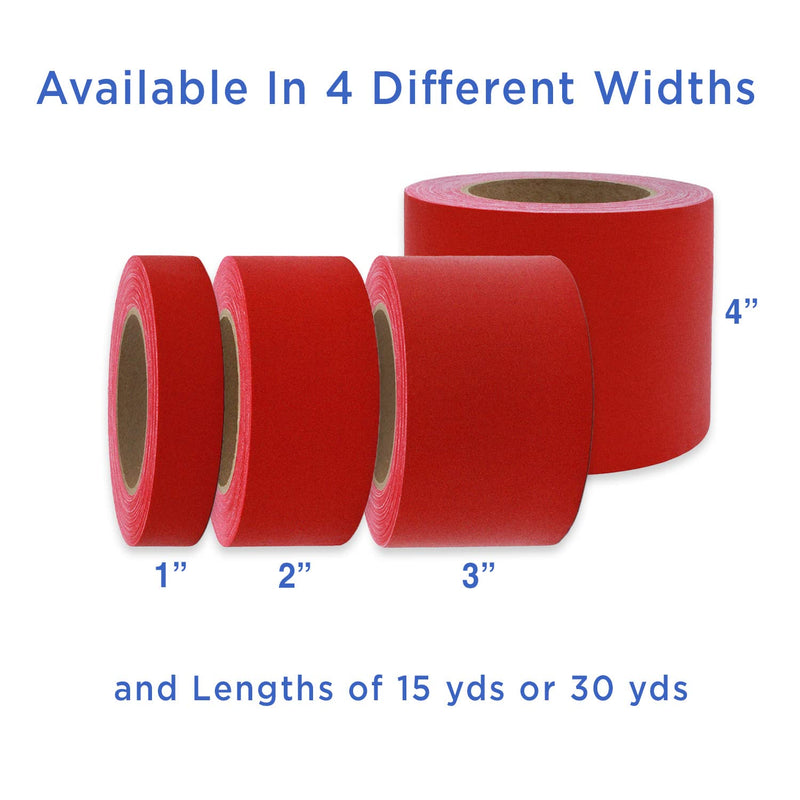 ChromaLabel Non-Reflective Multi Purpose Professional Grade Gaffer Tape Matte Finish, 15 Yards Per Roll, 4 Inch, Red 4" Wide