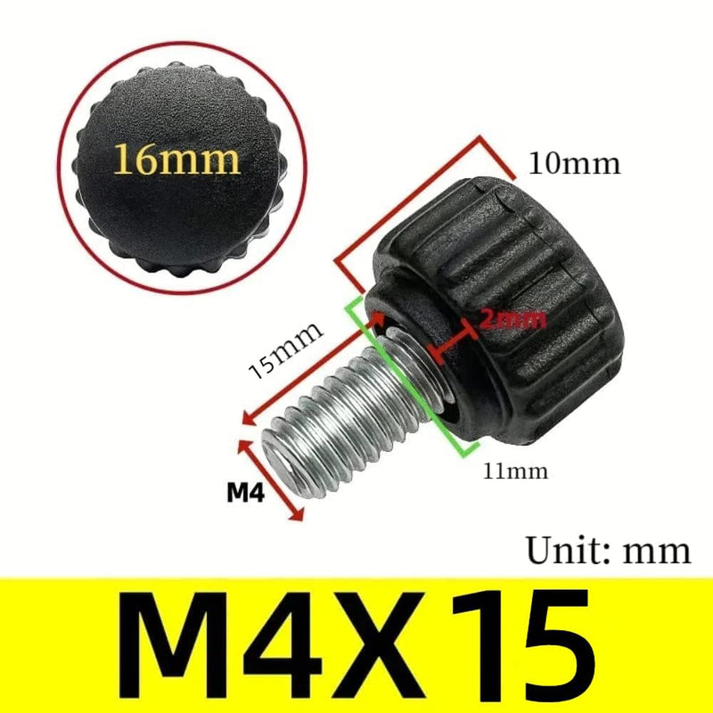 200 Pcs M4 x 15 mm Threaded Knurled Thumbscrew, Monitor Screws Vesa Mount Screws Carbon Steel Clamping Knobs Grip Thumb Screw Mounting Thumb Screw(200pcs) 200.0