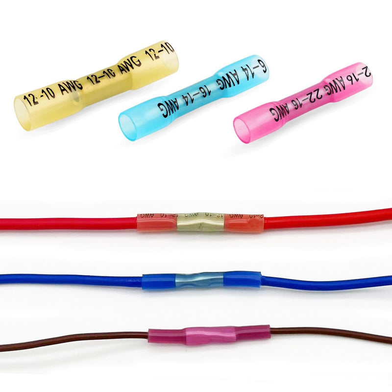 550Pcs Waterproof Heat Shrink Wire Connectors Kit, Automotive Electrical Connector Terminals Kit, Butt Fork Ring and Spade Crimp Connectors Assortment (22-10AWG) 550pcs-Assortment