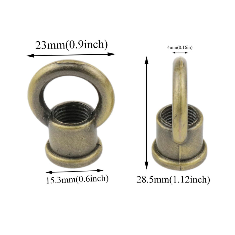 [Australia - AusPower] - Light Fixture Hooks Ring Nut Lifting Ring Nut Eye Nuts Lamp Nut M10 Thread Black Bronze Ring Hanging Light Ring Fixture 4 Sets 