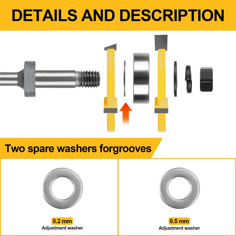 [Australia - AusPower] - Tongue and Groove Router Bit Set of 2 Pieces,Router Bits 1/4 Shank,3 Teeth Adjustable T Shape Wood Milling Cutter,Router Bits,Lock Miter Router Bit,Shank Router Bit,Tongue and Groove Router Bit 