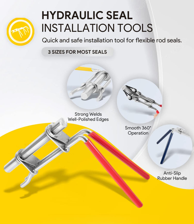 [Australia - AusPower] - 3 Pack Hydraulic Seal Installation Tools, Hydraulic Cylinder Piston Repair Seal Kit, U-Cup Rod Seal Installation Tool Kits Upgraded Seal Twistor Install Tool Set 3 Pack 