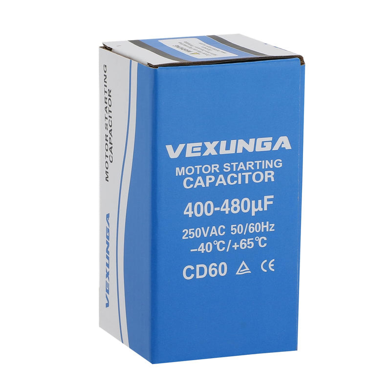 [Australia - AusPower] - 400-480 uF MFD 250 VAC 50/60 Hz Round Motor Start Capacitor CD60 Single Phase Capacitors for AC Motors Starting or Pool Pump or Well Pump 400-480 MFD 250V 