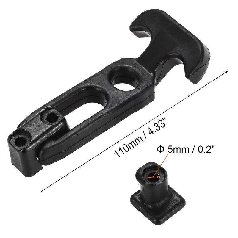 [Australia - AusPower] - uxcell 4.33-inch Rubber Flexible T-Handle Draw Latches Hasp for Golf Cart and Tool Box - 2 Pcs 
