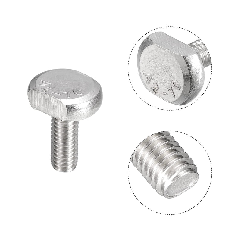 [Australia - AusPower] - uxcell T-Slot Bolts, 5pcs M6x16mm T Slot Drop-in Stud Sliding Bolts 304 Stainless Steel T Shape Screws for T Track 5 