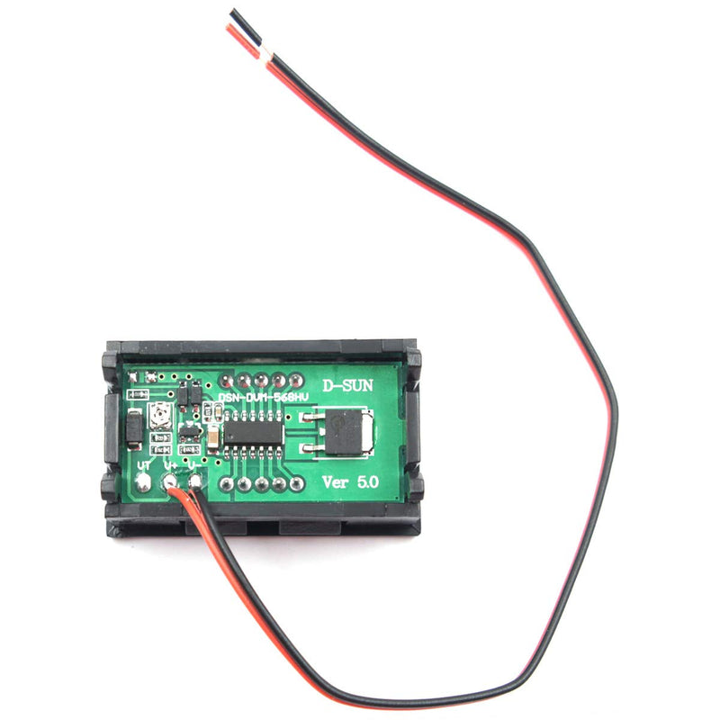 [Australia - AusPower] - JacobsParts DC 5-120V 2-Wire Voltmeter 3-Digit LED Display Panel Volt Meter Digital Voltage Tester (Green) Green 
