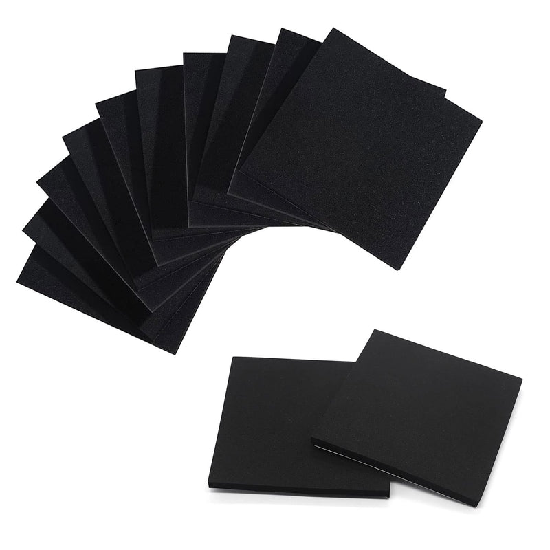 LANBEAUTIFY Foam Padding Sheets - 1/4" Thick Self Stick Neoprene Insulation Foam, 4" L x 4" W x 1/4" H, 8 Pack, Black 4in X 4in X 1/4in
