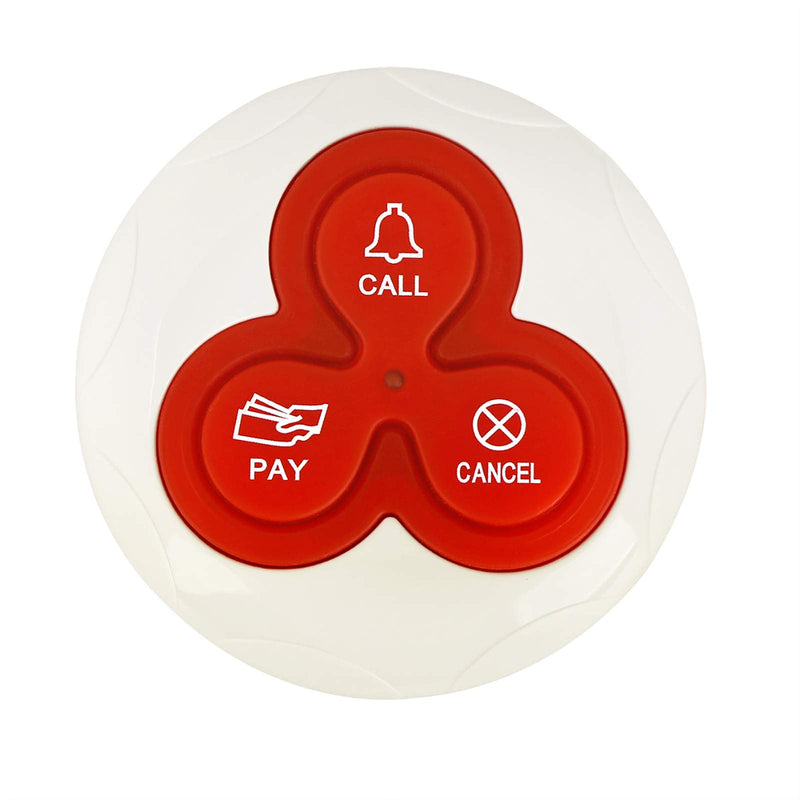 Retekess T114 Wireless Calling System Customers Caregiver Pager 5 PCS Waterproof 3-Key Call Buttons Compatible with T114 and T128 TD108 Receiver