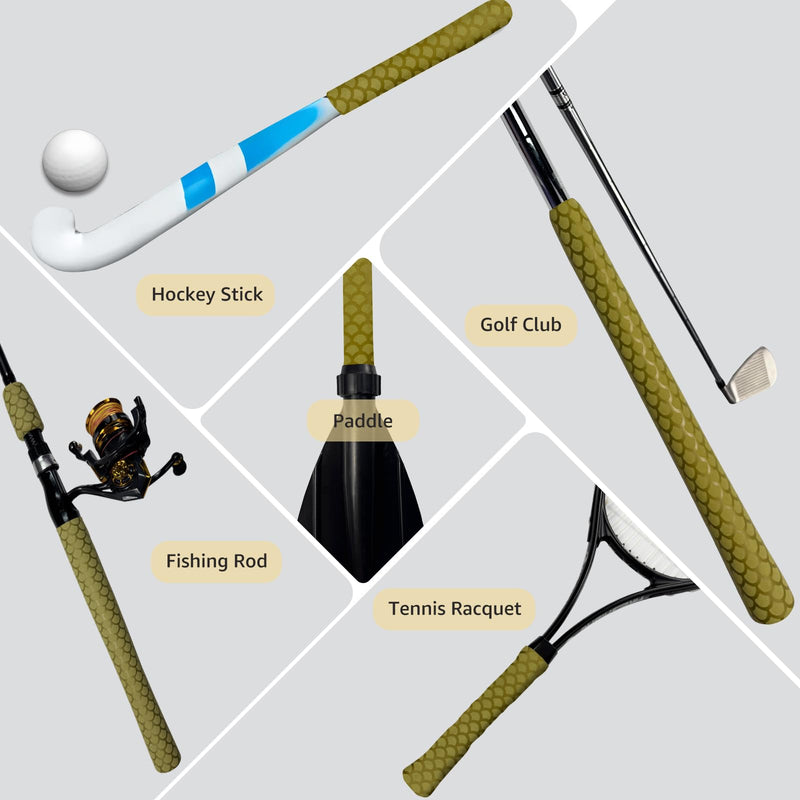 Fishscale Pattern Rod Shrink for Hockey, Baseball - Easy to Install, Long-Lasting (35mm Dia. x 1.6m Long, Silver Gray) 25mm dia. x 5.25 ft long Brown Gold