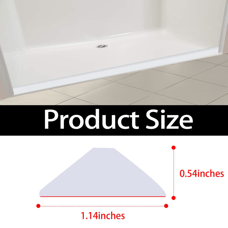 Raycity Collapsible Shower Threshold Water Dam Barrier,Shower Door and Kitchen Water Strip Dam Shower Guard for Dry And Wet Separation Caulk Seal Strip Edge Trim(67Inches/White) 67Inches 0.54" High/White