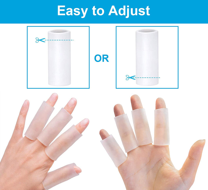 [Australia - AusPower] - Sumifun Finger Sleeves, 8PCS Gel Thumb Finger Tubes for Arthritis, Trigger Finger Pain, Silicone Fingers Protector for Golf, Basketball, Golf, Rugby, Cracked Finger 4pair(8pcs) 