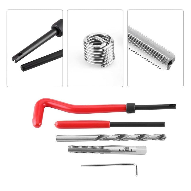 [Australia - AusPower] - BELOMI Helicoil Thread Repair Kit, Metric and SAE Repair Tools with HSS Drill Bit and Thread Inserts, Auto Repairing Tool for Damaged Thread M10 x 1.25 mm Size, Universal Car Accessories 