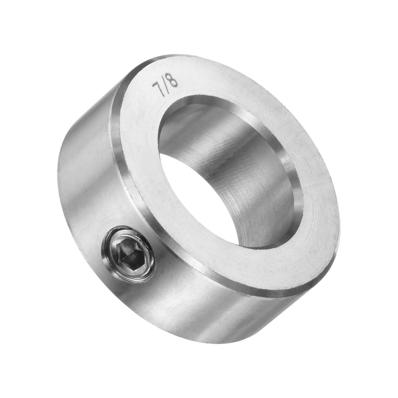 [Australia - AusPower] - uxcell 4pcs Set Screw Collars 7/8" Bore 304 Stainless Steel Shaft Collars, 1-1/2" OD, 9/16" Width Axle Collar Clamp for Linear Rod Shaft Guide 