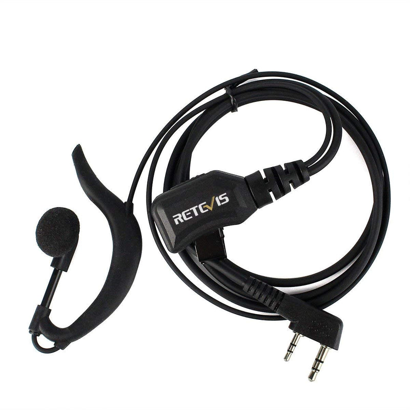 [Australia - AusPower] - Retevis Walkie Talkie Earpiece with Mic G Shape 2 Pin Adjustable Volume Headset Compatible with Retevis H-777 RT22 RT21 Baofeng UV-5R 888S 2 Way Radio(10 Pack) 