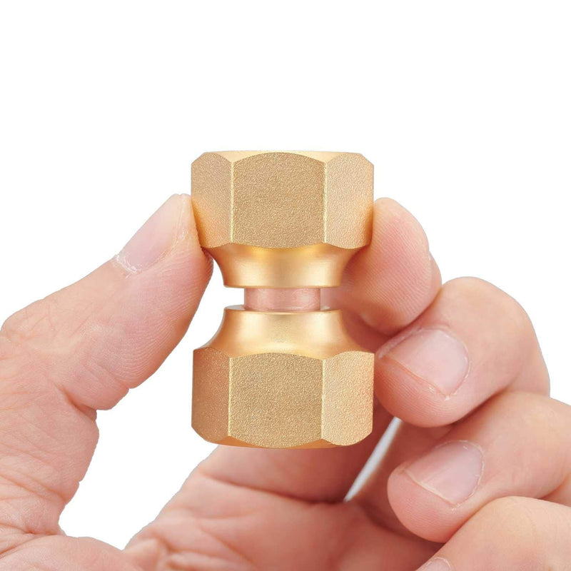 [Australia - AusPower] - 2 PCS Brass 3/8" Female Flare by 3/8" Female Flare Swivel Brass Adapter,Female Swivel Nut,Flare Tube Fitting,Valve Connector 2 PCS 3/8"x3/8" 