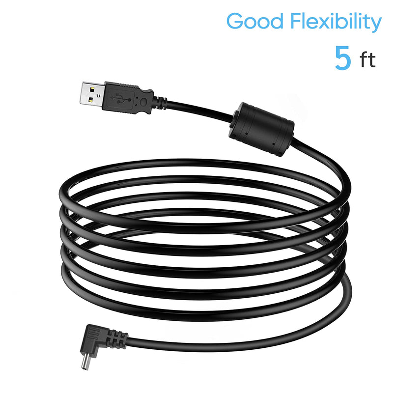 [Australia - AusPower] - Charging Cable for Garmin GPS,(18AWG 5ft) 90 Degree Angled GPS Vehicle Power Cable,Mini USB Charger Cord for Garmin zumo Garmin nuvi GPS Navigator,Compatible with Mini USB Charging Device 