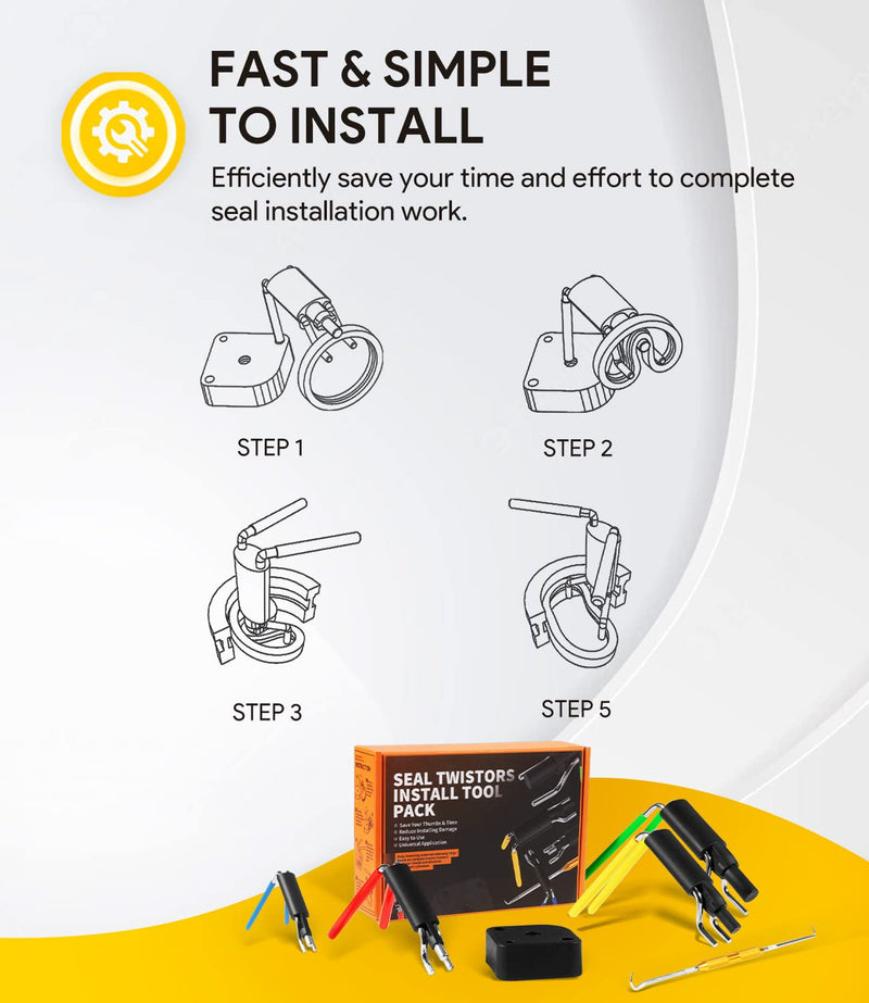 [Australia - AusPower] - 6 Pack Hydraulic Seal Installation Tools, Hydraulic Cylinder Piston Repair Rebuild Seal Kit, U-Cup Rod Seal Installation Tool Kits Upgraded Super Strong Seal Twistor Install Tool Set 