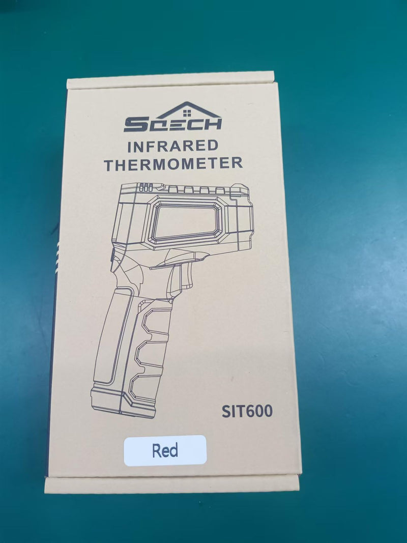 [Australia - AusPower] - Infrared Thermometer Gun,SQECH Laser Thermometer Gun -58℉～1112℉(-50℃～600℃),Non-Contact Temperature Gun with Adjustable Emissivity&Color Backlight for Cooking, Pizza Oven,BBQ,Fridge,Engine,HVAC(Red) Red(-58℉～1112℉) 