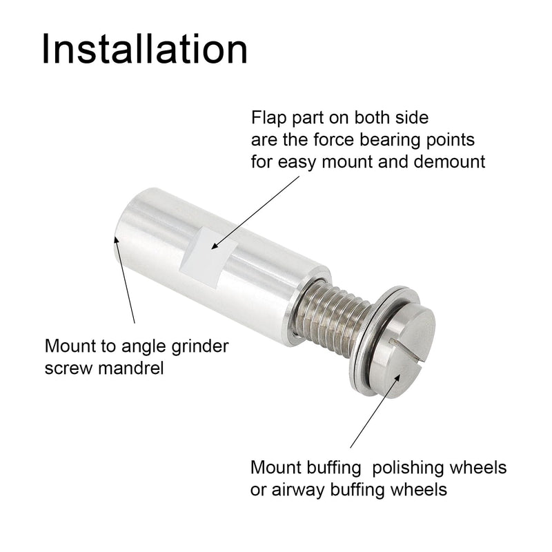 [Australia - AusPower] - SCOTTCHEN Airway Buffing Wheel Extension Shaft 2-1/4" L Angle Grinder Buff Extender Kit 5/8"-11 Threads Arbor Extended Adapter Steel+Stainess Steel+Aluminum - 2sets 2 pack 