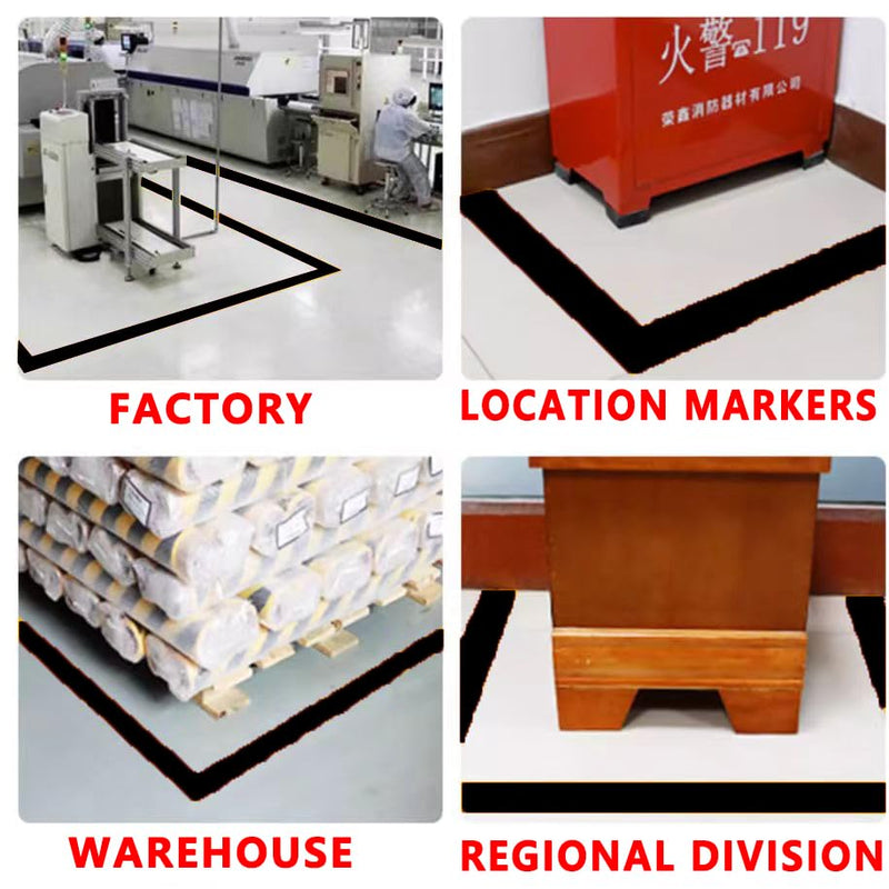 SWRT 2" x 110FT Black Floor Marking Tape and Dance Splicing Tape, Caution Gym Floor Tape Warning Safety Stripe Tape for Floor Marking, Athletics, School, Restaurants, Equipment and More