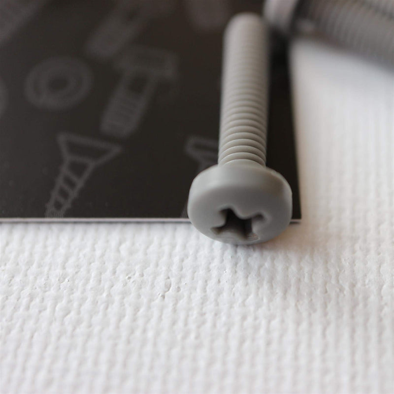 [Australia - AusPower] - 20 x Grey Pan Head Screws Polypropylene (PP) Plastic Nuts and Bolts, Washers, M4 x 20mm, Anti-Corrosion, Chemical Resistant, Gray, (5/32 x 25/32 in) 
