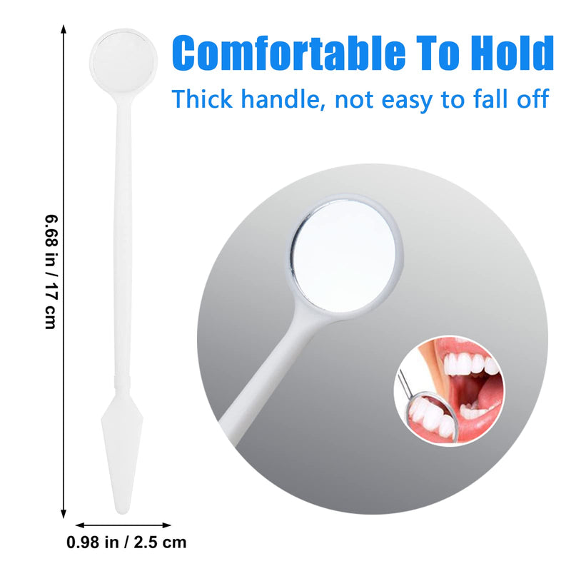 [Australia - AusPower] - 40 Pieces Plastic Dental Mirror for Teeth Inspection, Disposable Mouth Mirror Curve Angle Dentist Instrument Oral Care Tool 