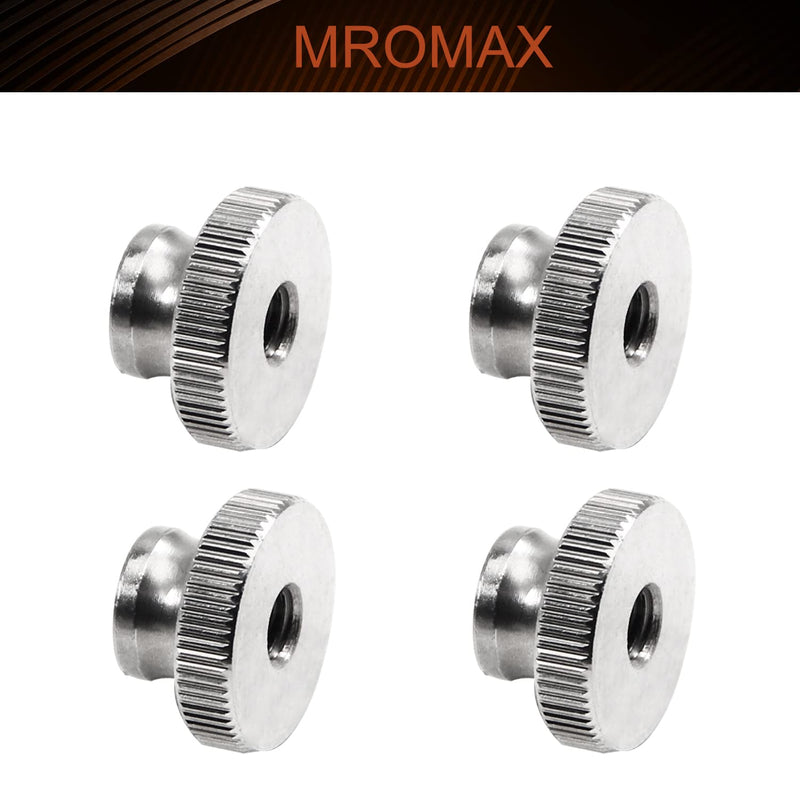 [Australia - AusPower] - MroMax 4Pcs Knurled Thumb Nuts, M6x1mm Through Hole 304 Stainless Steel Knobs Fasteners Round Hand Screw Nuts for 3D Printer Parts, Silver Tone M6 4 